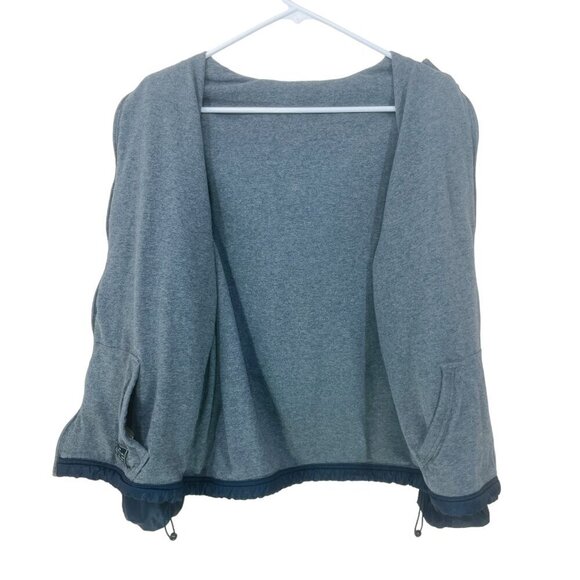 DIESEL Women's Size S Reversible Hooded Jacket Soft Navy Nylon/ Gray Cotton‎ - Picture 10 of 10